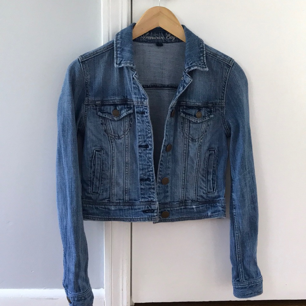 American Eagle Cropped Denim Jacket Size S